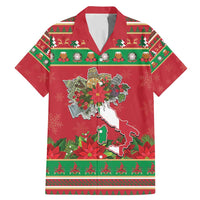 Italy Christmas Family Matching Mermaid Dress and Hawaiian Shirt Italian Map Poinsettia - Wonder Print Shop