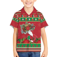 Italy Christmas Family Matching Off The Shoulder Long Sleeve Dress and Hawaiian Shirt Italian Map Poinsettia - Wonder Print Shop