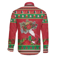 Italy Christmas Family Matching Puletasi and Hawaiian Shirt Italian Map Poinsettia - Wonder Print Shop