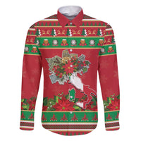 Italy Christmas Family Matching Short Sleeve Bodycon Dress and Hawaiian Shirt Italian Map Poinsettia - Wonder Print Shop