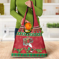 Italy Christmas Grocery Bag Italian Map Poinsettia - Wonder Print Shop