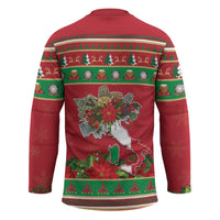 Italy Christmas Hockey Jersey Italian Map Poinsettia - Wonder Print Shop