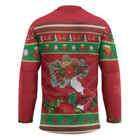 Italy Christmas Hockey Jersey Italian Map Poinsettia - Wonder Print Shop