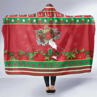 Italy Christmas Hooded Blanket Italian Map Poinsettia - Wonder Print Shop
