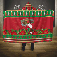 Italy Christmas Hooded Blanket Italian Map Poinsettia - Wonder Print Shop