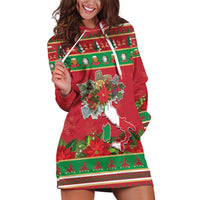 Italy Christmas Hoodie Dress Italian Map Poinsettia - Wonder Print Shop
