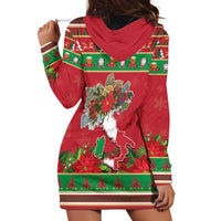 Italy Christmas Hoodie Dress Italian Map Poinsettia - Wonder Print Shop