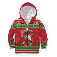 Italy Christmas Kid Hoodie Italian Map Poinsettia - Wonder Print Shop