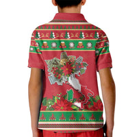 Italy Christmas Kid Polo Shirt Italian Map Poinsettia - Wonder Print Shop
