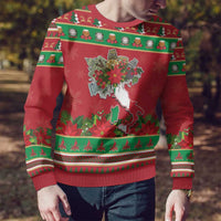 Italy Christmas Ugly Christmas Sweater Italian Map Poinsettia - Wonder Print Shop