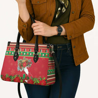 Italy Christmas Leather Bag Italian Map Poinsettia - Wonder Print Shop