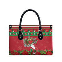 Italy Christmas Leather Bag Italian Map Poinsettia - Wonder Print Shop