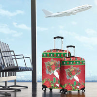 Italy Christmas Luggage Cover Italian Map Poinsettia - Wonder Print Shop
