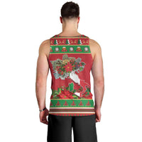 Italy Christmas Men Tank Top Italian Map Poinsettia - Wonder Print Shop