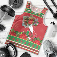 Italy Christmas Men Tank Top Italian Map Poinsettia - Wonder Print Shop