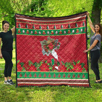 Italy Christmas Quilt Italian Map Poinsettia - Wonder Print Shop