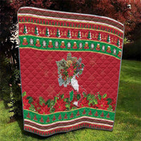 Italy Christmas Quilt Italian Map Poinsettia - Wonder Print Shop