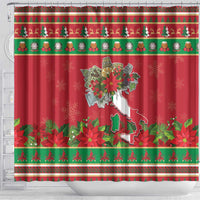 Italy Christmas Shower Curtain Italian Map Poinsettia - Wonder Print Shop