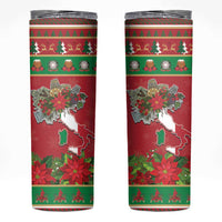 Italy Christmas Skinny Tumbler Italian Map Poinsettia - Wonder Print Shop
