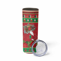 Italy Christmas Skinny Tumbler Italian Map Poinsettia - Wonder Print Shop