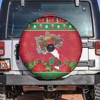 Italy Christmas Spare Tire Cover Italian Map Poinsettia - Wonder Print Shop