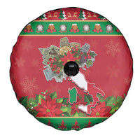 Italy Christmas Spare Tire Cover Italian Map Poinsettia - Wonder Print Shop