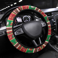 Italy Christmas Steering Wheel Cover Italian Map Poinsettia - Wonder Print Shop
