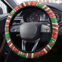 Italy Christmas Steering Wheel Cover Italian Map Poinsettia - Wonder Print Shop