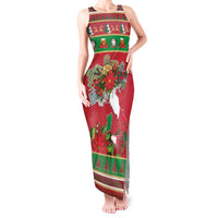 Italy Christmas Tank Maxi Dress Italian Map Poinsettia - Wonder Print Shop