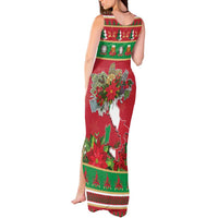 Italy Christmas Tank Maxi Dress Italian Map Poinsettia - Wonder Print Shop