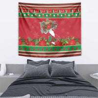 Italy Christmas Tapestry Italian Map Poinsettia - Wonder Print Shop