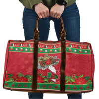 Italy Christmas Travel Bag Italian Map Poinsettia - Wonder Print Shop