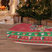 Italy Christmas Tree Skirt Italian Map Poinsettia - Wonder Print Shop