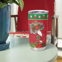 Italy Christmas Tumbler Cup Italian Map Poinsettia - Wonder Print Shop