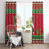 Italy Christmas Window Curtain Italian Map Poinsettia - Wonder Print Shop
