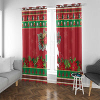 Italy Christmas Window Curtain Italian Map Poinsettia - Wonder Print Shop