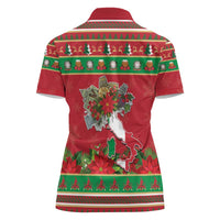 Italy Christmas Women Polo Shirt Italian Map Poinsettia - Wonder Print Shop