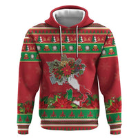 Italy Christmas Zip Hoodie Italian Map Poinsettia - Wonder Print Shop