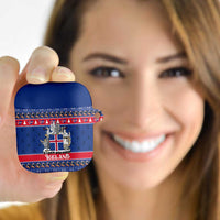 Iceland Christmas AirPods Case Coat Of Arms Christmas Pattern - Wonder Print Shop