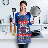 Iceland Christmas Apron Coat Of Arms Christmas Pattern - Wonder Print Shop