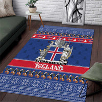 Iceland Christmas Area Rug Coat Of Arms Christmas Pattern - Wonder Print Shop