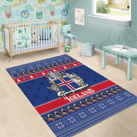 Iceland Christmas Area Rug Coat Of Arms Christmas Pattern - Wonder Print Shop