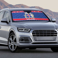 Iceland Christmas Auto Sun Shade Coat Of Arms Christmas Pattern - Wonder Print Shop