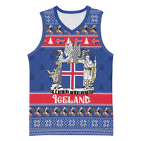 Iceland Christmas Basketball Jersey Coat Of Arms Christmas Pattern - Wonder Print Shop