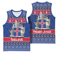 Iceland Christmas Basketball Jersey Coat Of Arms Christmas Pattern - Wonder Print Shop