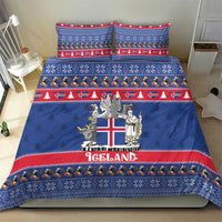 Iceland Christmas Bedding Set Coat Of Arms Christmas Pattern - Wonder Print Shop