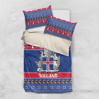 Iceland Christmas Bedding Set Coat Of Arms Christmas Pattern - Wonder Print Shop