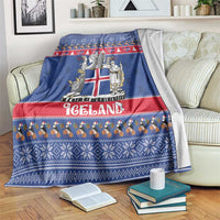 Iceland Christmas Blanket Coat Of Arms Christmas Pattern - Wonder Print Shop