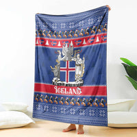 Iceland Christmas Blanket Coat Of Arms Christmas Pattern - Wonder Print Shop
