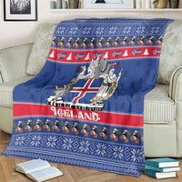 Iceland Christmas Blanket Coat Of Arms Christmas Pattern - Wonder Print Shop